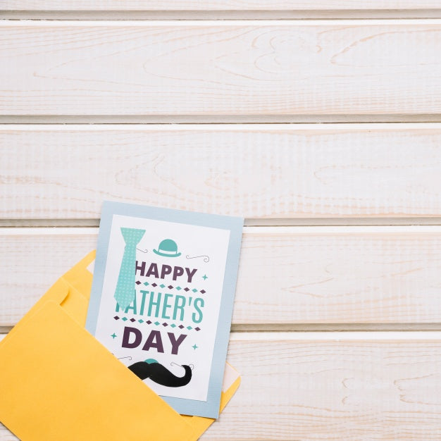 Fathers Day Mockup With Card And Envelope Psd