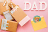 Fathers Day Mockup With Present Boxes And Envelope Psd