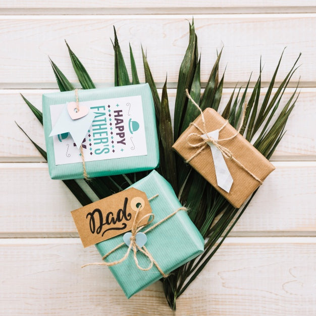 Fathers Day Mockup With Present Boxes Psd