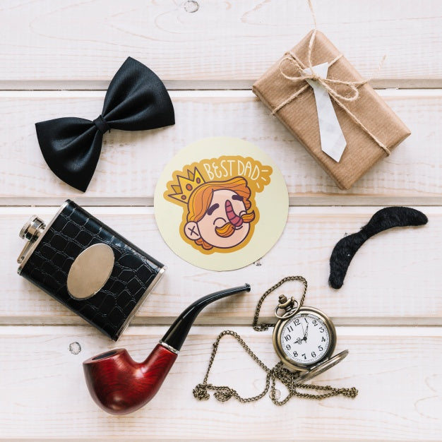 Fathers Day Mockup With Round Label Psd