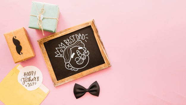 Fathers Day Mockup With Slate And Copyspace Psd