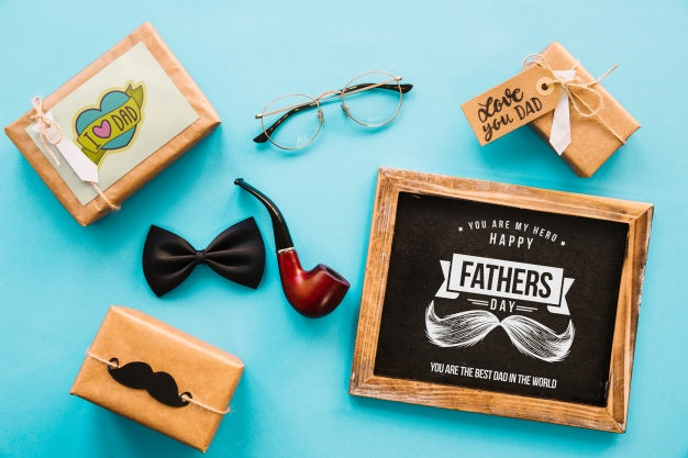 Fathers Day Mockup With Slate Psd