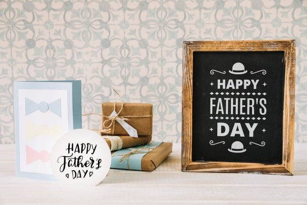 Fathers Day Mockup With Slate Psd