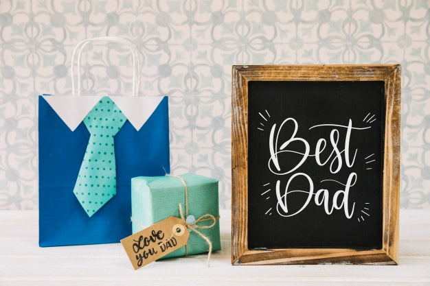 Fathers Day Mockup With Slate Psd