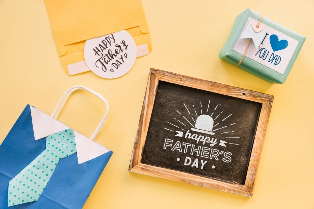 Fathers Day Mockup With Slate Psd