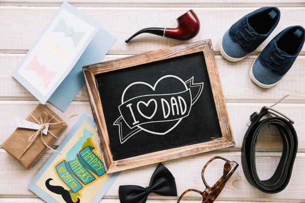 Fathers Day Mockup With Slate Psd