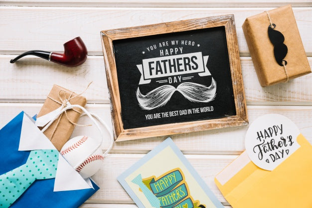 Fathers Day Mockup With Slate Psd