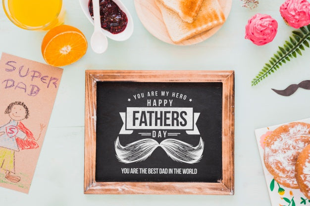 Fathers Day Mockup With Slate Psd