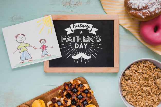 Fathers Day Mockup With Slate Psd