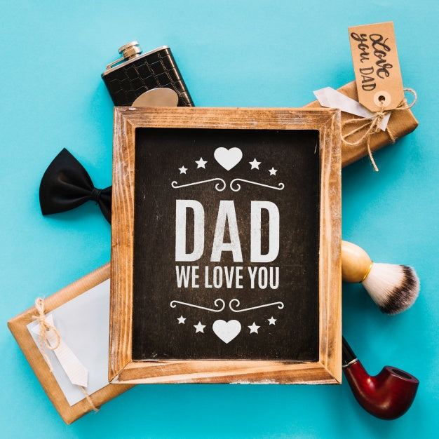 Fathers Day Mockup With Slate Psd