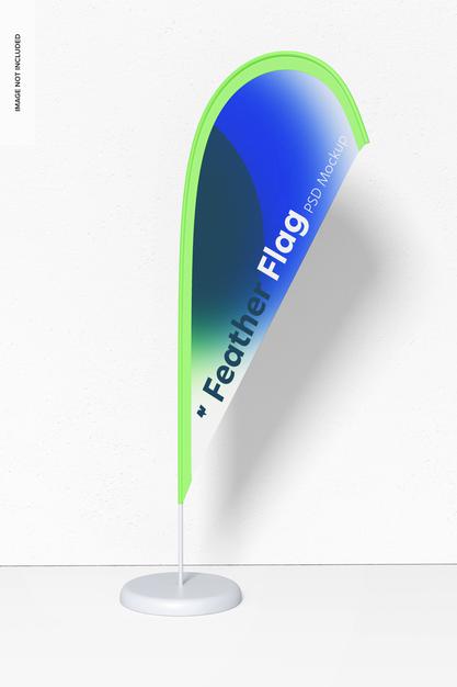 Feather Flag Banner Mockup, Front View Psd