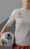 Female Soccer Player Apparel Mock-Up Psd