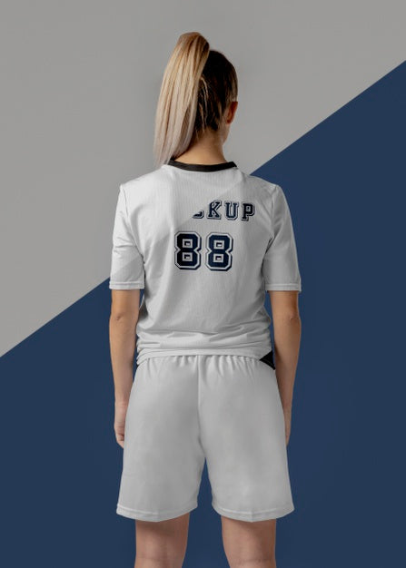 Female Soccer Player Apparel Mock-Up Psd