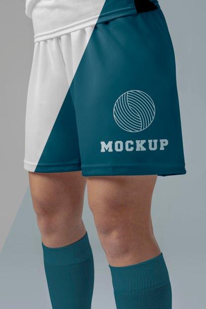 Female Soccer Player Apparel Mock-Up Psd