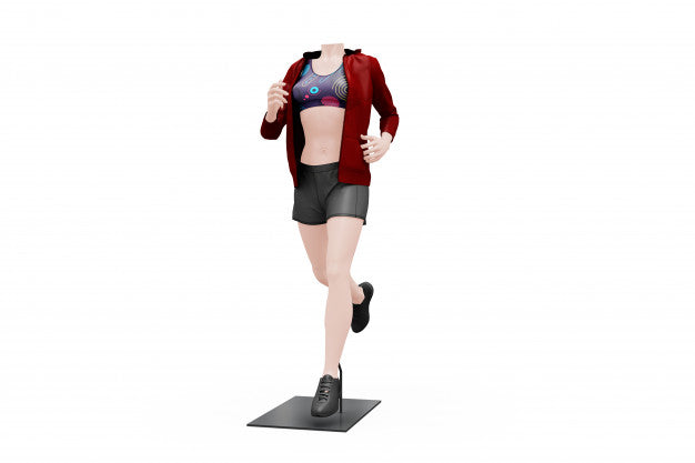 Female Sport Outfit Mock-Up Isolated Psd
