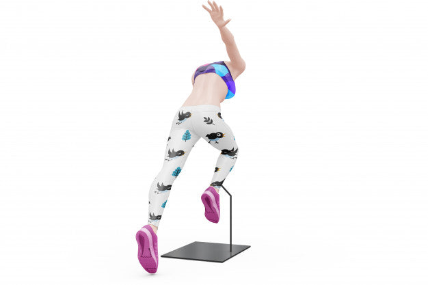 Female Sport Outfit Mock-Up Isolated Psd