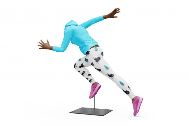 Female Sport Outfit Mock-Up Isolated Psd