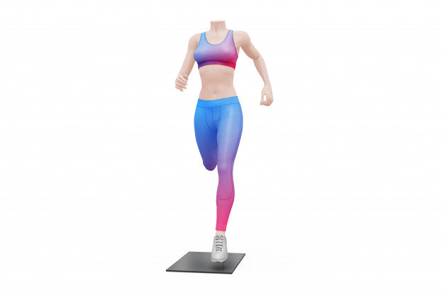 Female Sport Outfit Mock-Up Isolated Psd