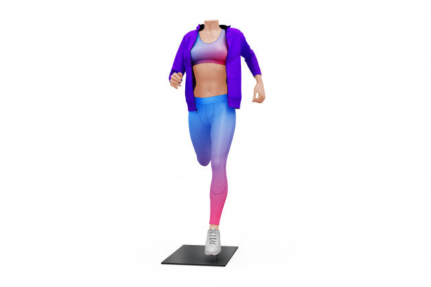 Female Sport Outfit Mock-Up Isolated Psd