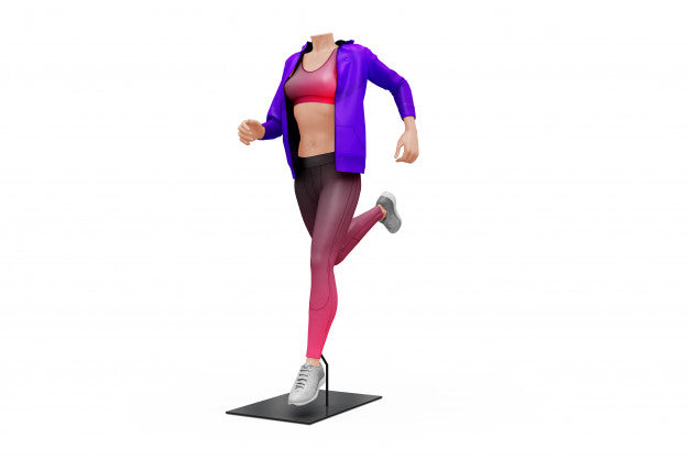 Female Sport Outfit Mock-Up Isolated Psd