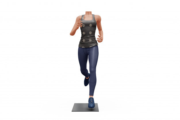 Female Sport Outfit Mock-Up Isolated Psd