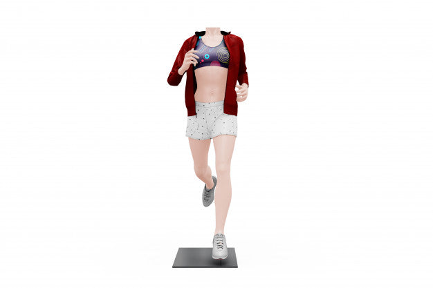 Female Sport Outfit Mock-Up Isolated Psd