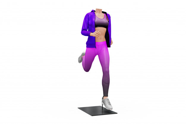 Female Sport Outfit Mock-Up Isolated Psd