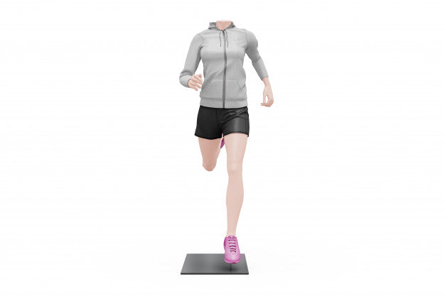 Female Sport Outfit Mock-Up Isolated Psd