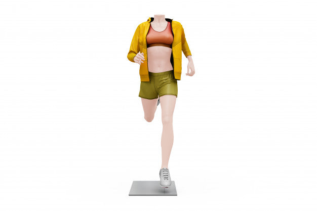 Female Sport Outfit Mock-Up Isolated Psd