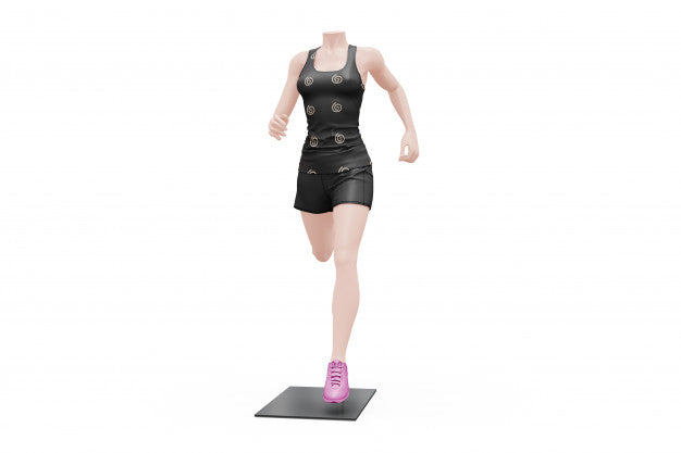 Female Sport Outfit Mock-Up Isolated Psd