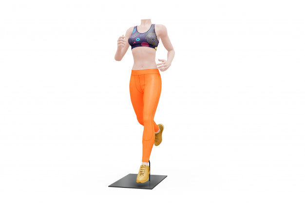 Female Sport Outfit Mock-Up Isolated Psd