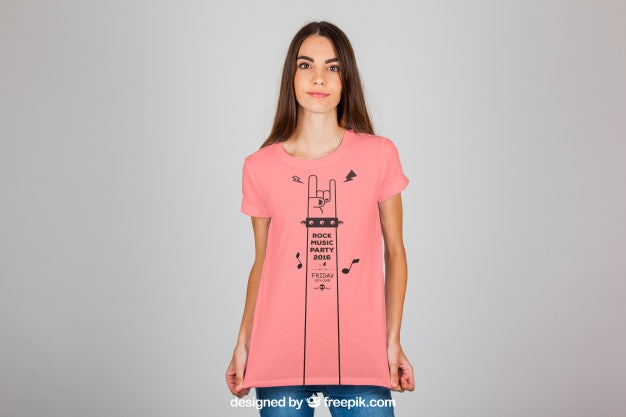 Female T Shirt Fashion Concept Psd
