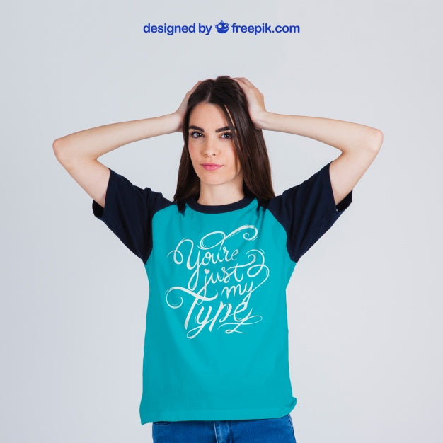 Female T-Shirt Mockup Psd