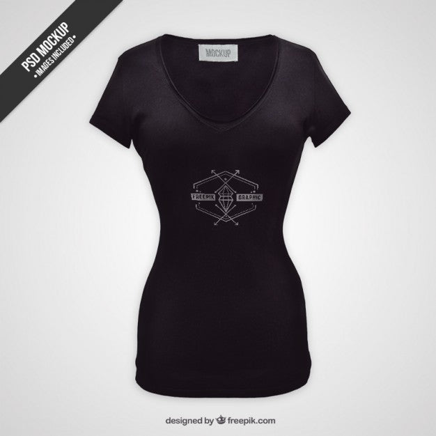 Clean Female T-Shirt Template Mockup
