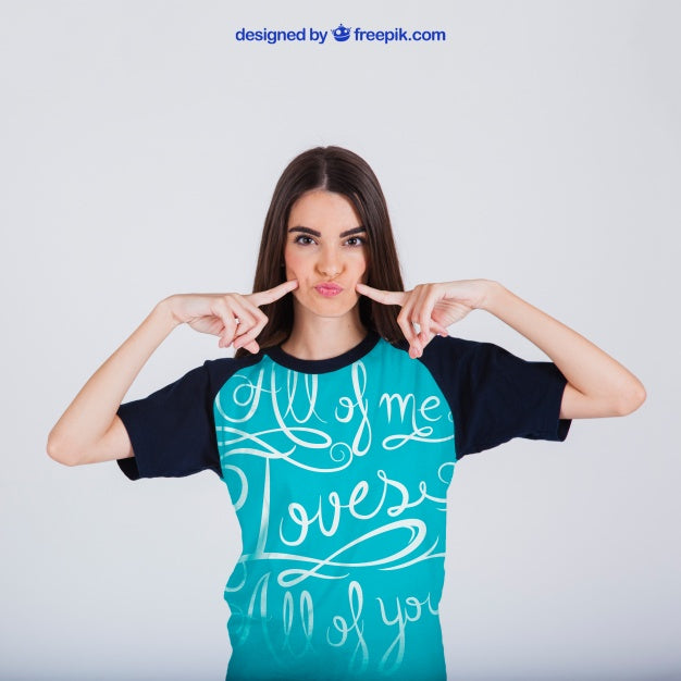 Female T-Shirt Print Concept Psd