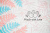 Fern Leaves Made With Love Handmade Background Psd