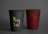 Festive Paper Cup Design Mockup Psd