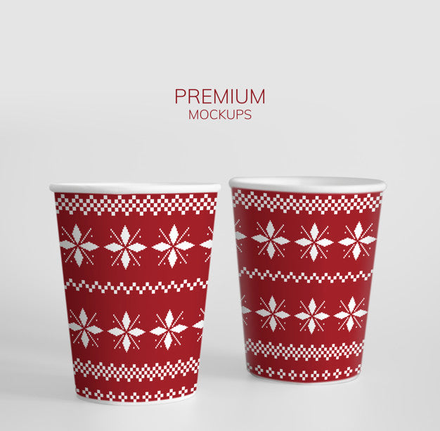 Festive Paper Cup Design Mockup Psd