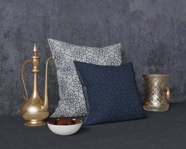 Festive Ramadan Arrangement With Pillows Mock-Up Psd