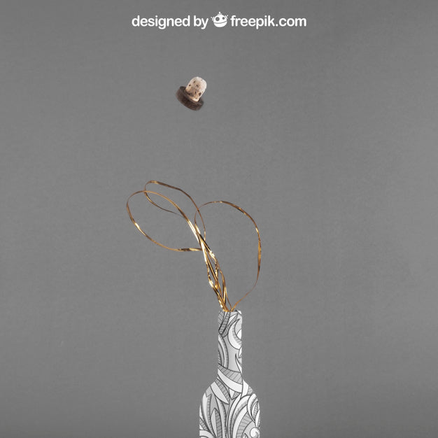 Festive Wine Bottle Mockup Psd