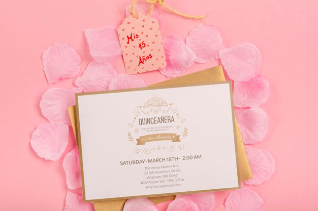 Fifteen Birthday Invitation And Label Psd