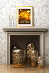 Fireplace With Decorations And Frame For New Year Psd