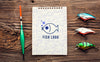 Fish Bait And Mock-Up Notepad Psd