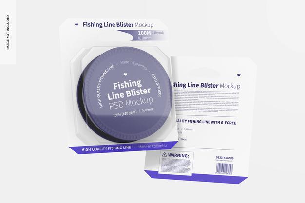 Fishing Line Blisters Mockup Psd