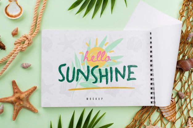 Fishing Net And Notebook On Desk Psd