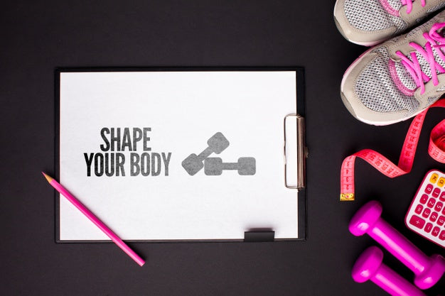 Fitness Class Equipment On Black Background Psd