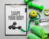 Fitness Equipment And Hydration Set Psd