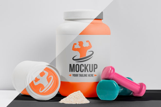 Fitness Mock-Up Weights And Protein Psd