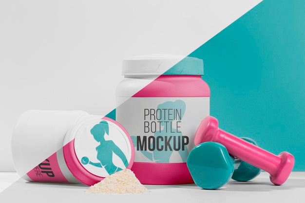 Fitness Mock-Up Weights Front View Psd