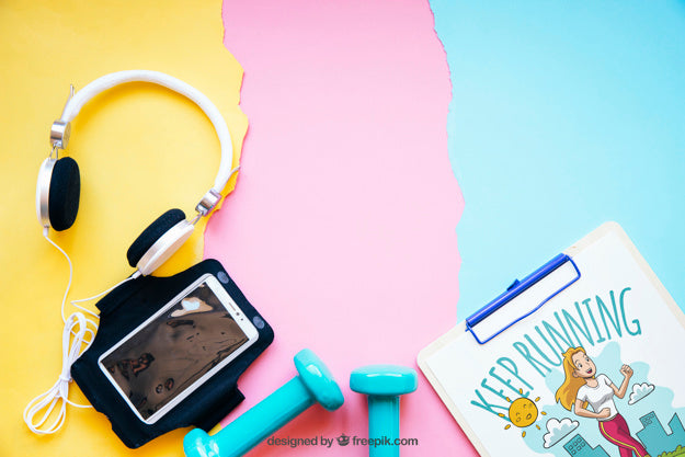 Fitness Mockup With Elements Psd